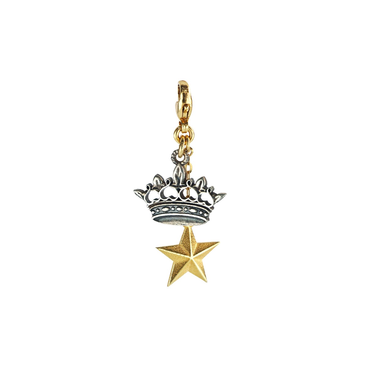 COMPONENTE CON CORONA E STELLA TRIDIMENSIONALE PENDENTI